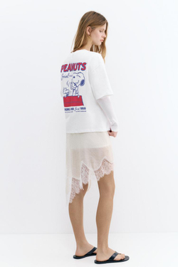 PULL&BEAR PULL&BEAR Футболка с изображением Snoopy из мультфильма «Peanuts», цвет льда
