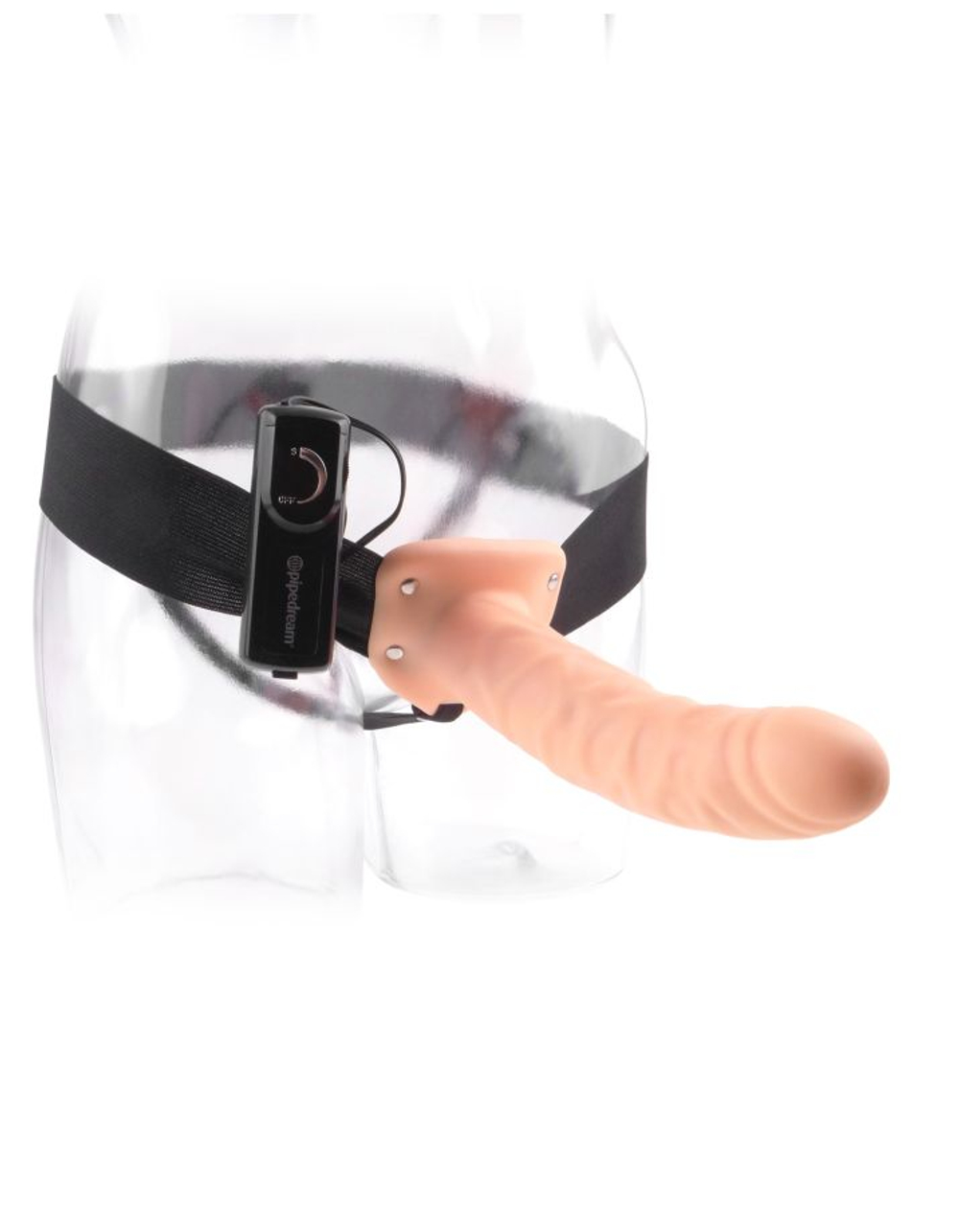 Полый страпон с вибрацией телесный Fetish Fantasy Series 8 Vibrating Hollow Strap-On Pipedream