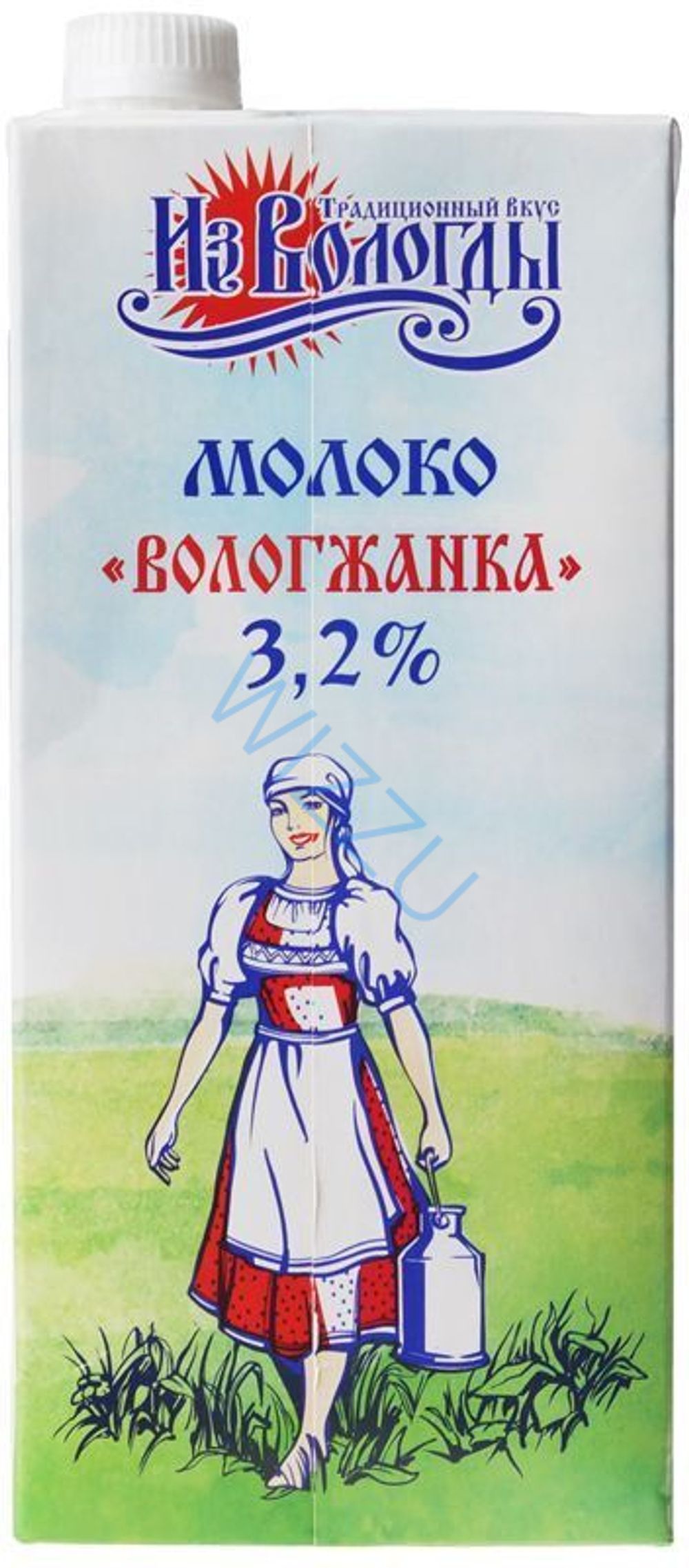 Молоко питьевое ультрапастеризованное "Вологжанка" с м.д.ж.3,2% 1л