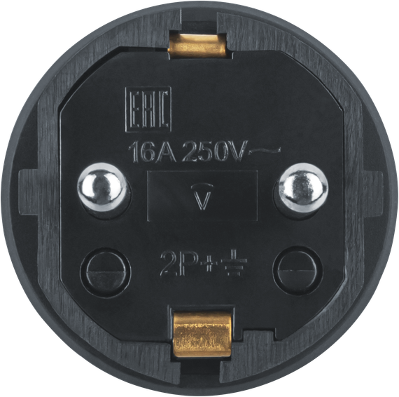 Вилка электрическая Navigator NCA-PLR02 16А IP44 с заземлением каучук черная 38127