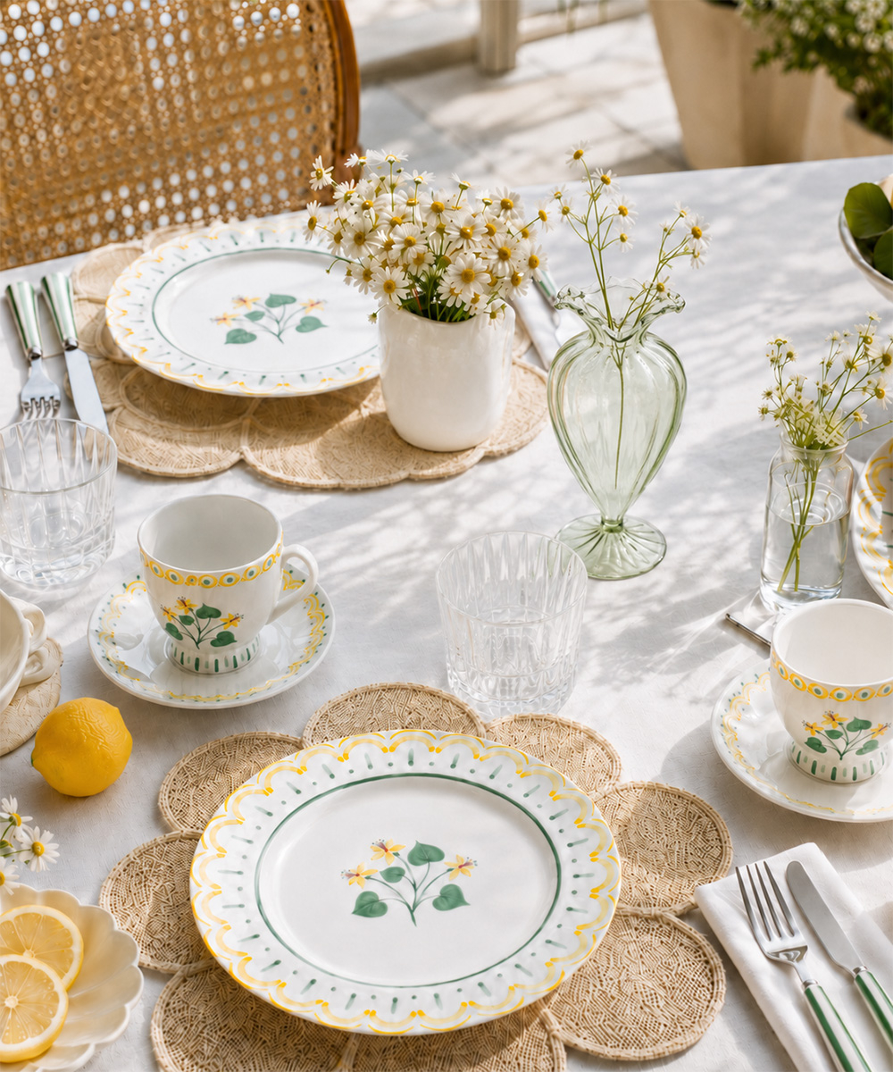 Набор из двух чайных пар Летний час, 200 мл | желтые