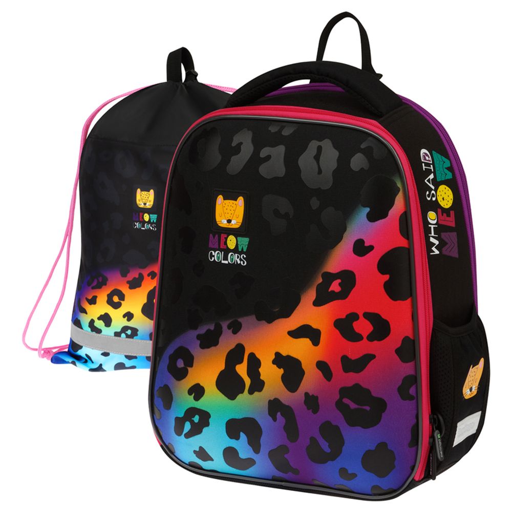 Ранец Berlingo Expert Mini Meow colors 36х27х14см, 2 отд., анатомическая спинка, с мешком д/обуви