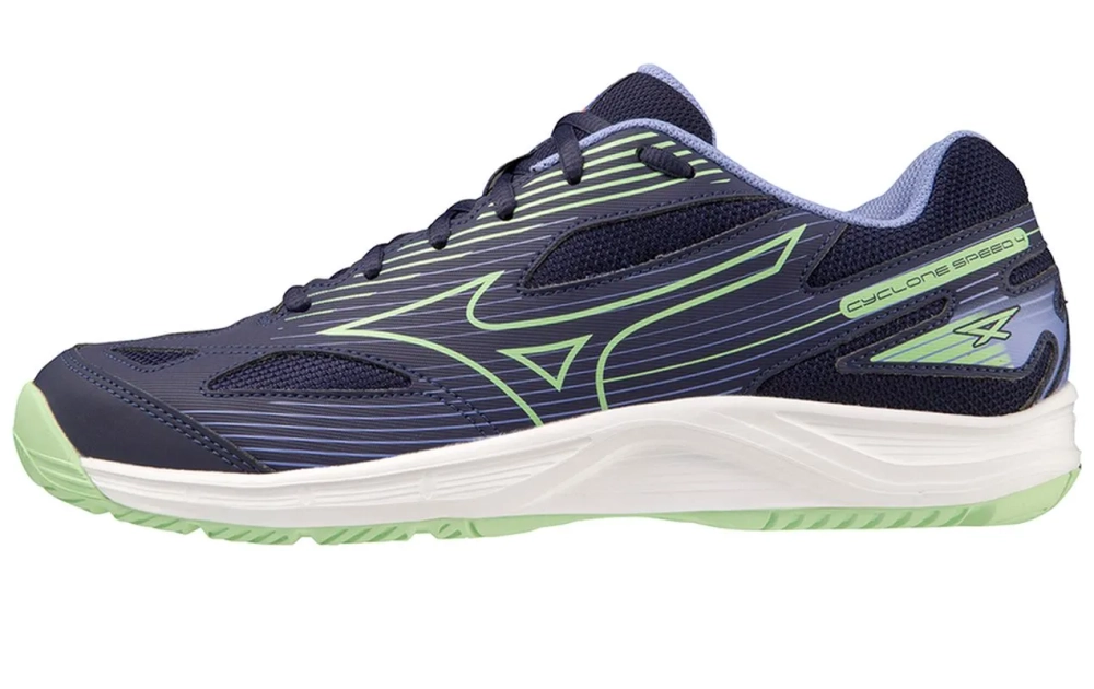 Мужские кроссовки для сквоша/бадминтона Mizuno Cyclone Speed 4 - eveblue/techgreen/iolite