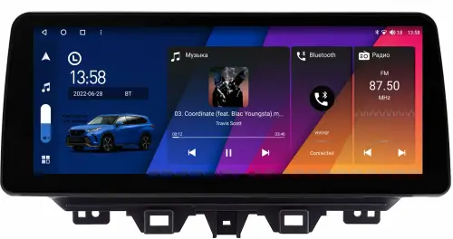 Магнитола для Hyundai Tucson 2018-2021 - Canbox H-Line 3020 монитор 12.3" QLED в стиле BMW на Android 10, Быстрая, ТОП-процессор, CarPlay, 4G SIM-слот