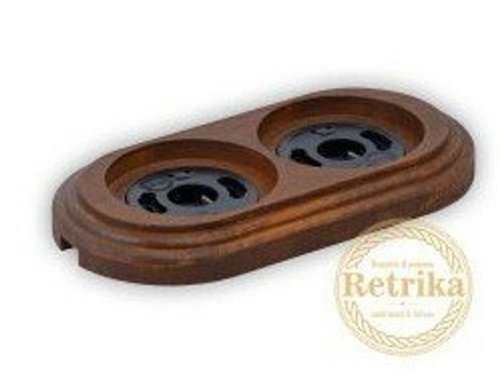 Рамка двойная "Американский орех" Retrika RD-02024