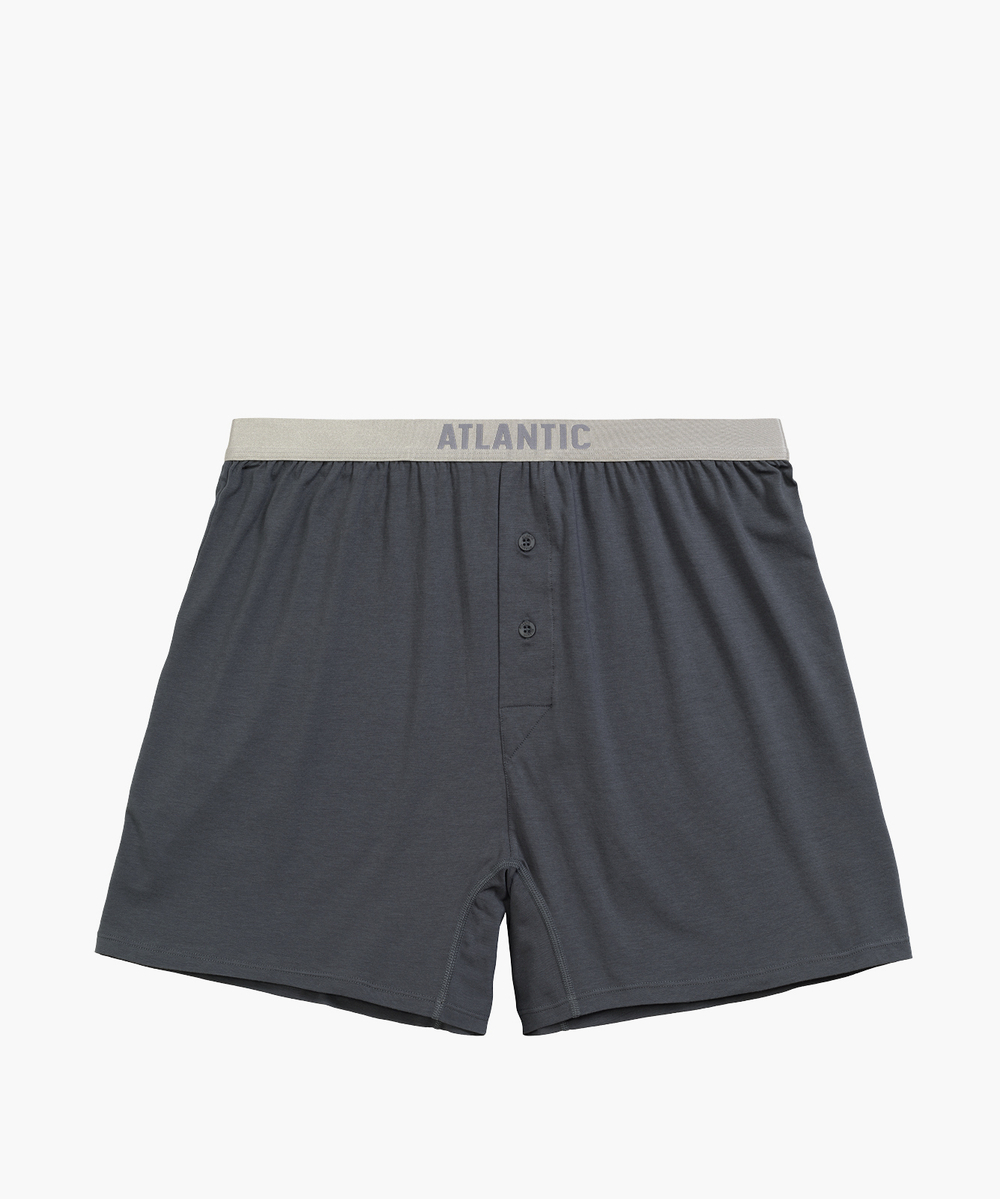 Мужские трусы боксеры Atlantic, 1 шт. в уп., пима хлопок, графит, Basic BMB-005