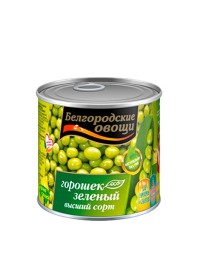 Горошек зеленый  200гр/15 ключ Белгородские овощи