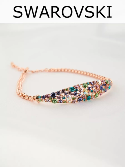 Браслет Россыпь из разноцветных камней Swarovski