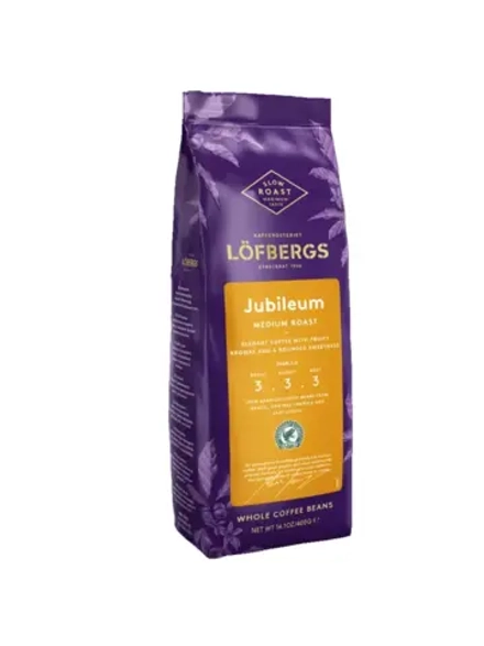 Кофе Löfbergs Jubileum, в зёрнах, 400г. Лофбергс