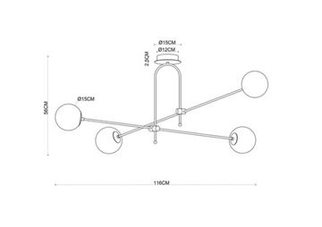 Люстра на штанге 4*Е14 A8625PL-4GO золото Mattino Arte Lamp