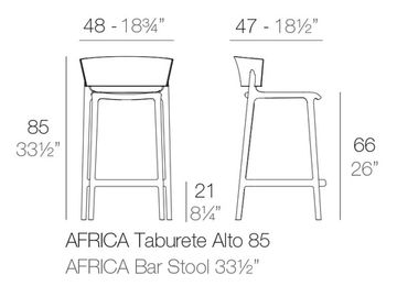 Стул пластиковый полубарный Africa Basic