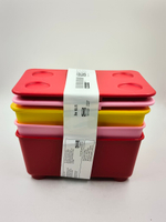 IKEA Набор разноцветных контейнеров Glis (в наборе 3 шт.) для хранения мелких вещей