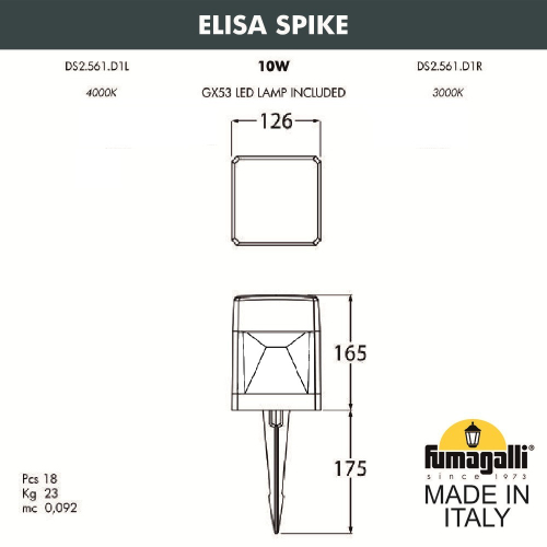 Грунтовый светильник Fumagalli ELISA DS2.561.000.WXD1L