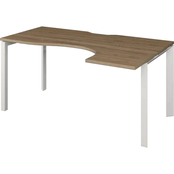 Стол эргономичный правый на металлокаркасе НТМП.П-040.ПР  1400x1000x750 Аргентум-МП