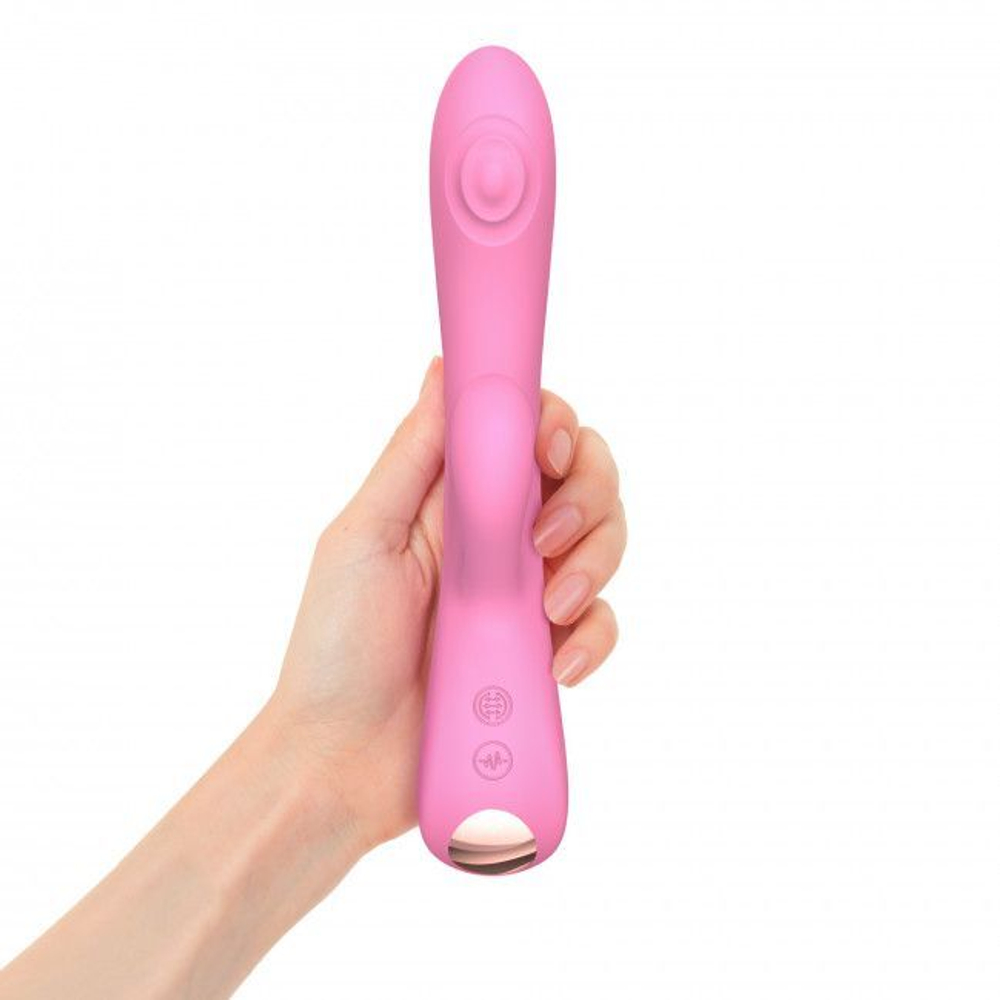 Розовый вибратор-кролик Bunny & Clyde - 22,5 см. (Цвет: розовый)