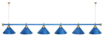 Лампа STARTBILLIARDS 6 пл. (плафоны зеленые,штанга зеленая,фурнитура золото)