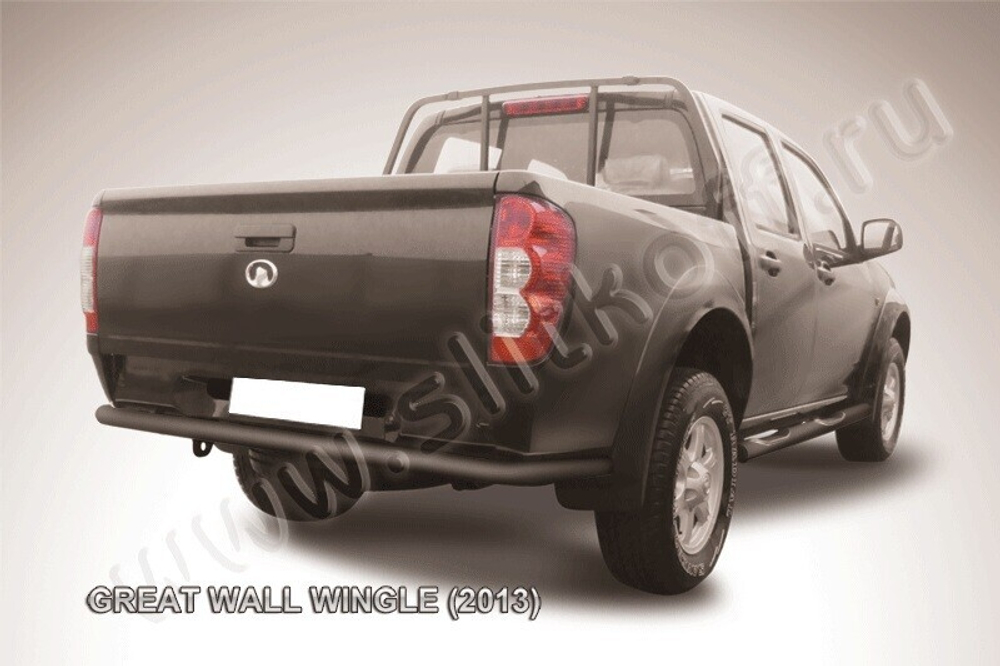 Защита заднего бампера (нержавейка) Great Wall Wingle (2011-2015) d57 (черный)