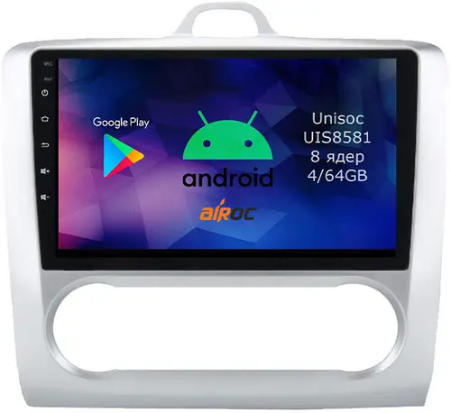 Магнитола для Ford Focus 2 2004-2011 (климат) - Airok RM-1702A Android 12, SIM-слот