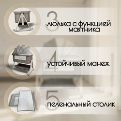Детская кроватка 5в1 Elva LUX