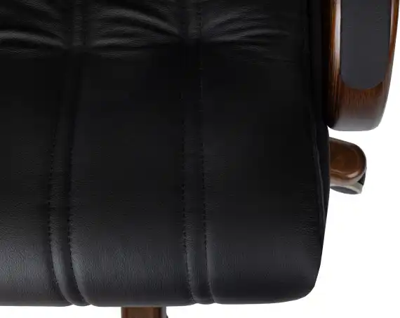 Кресло руководителя Бюрократ T-9932Walnut черный кожа крестов. металл/дерево