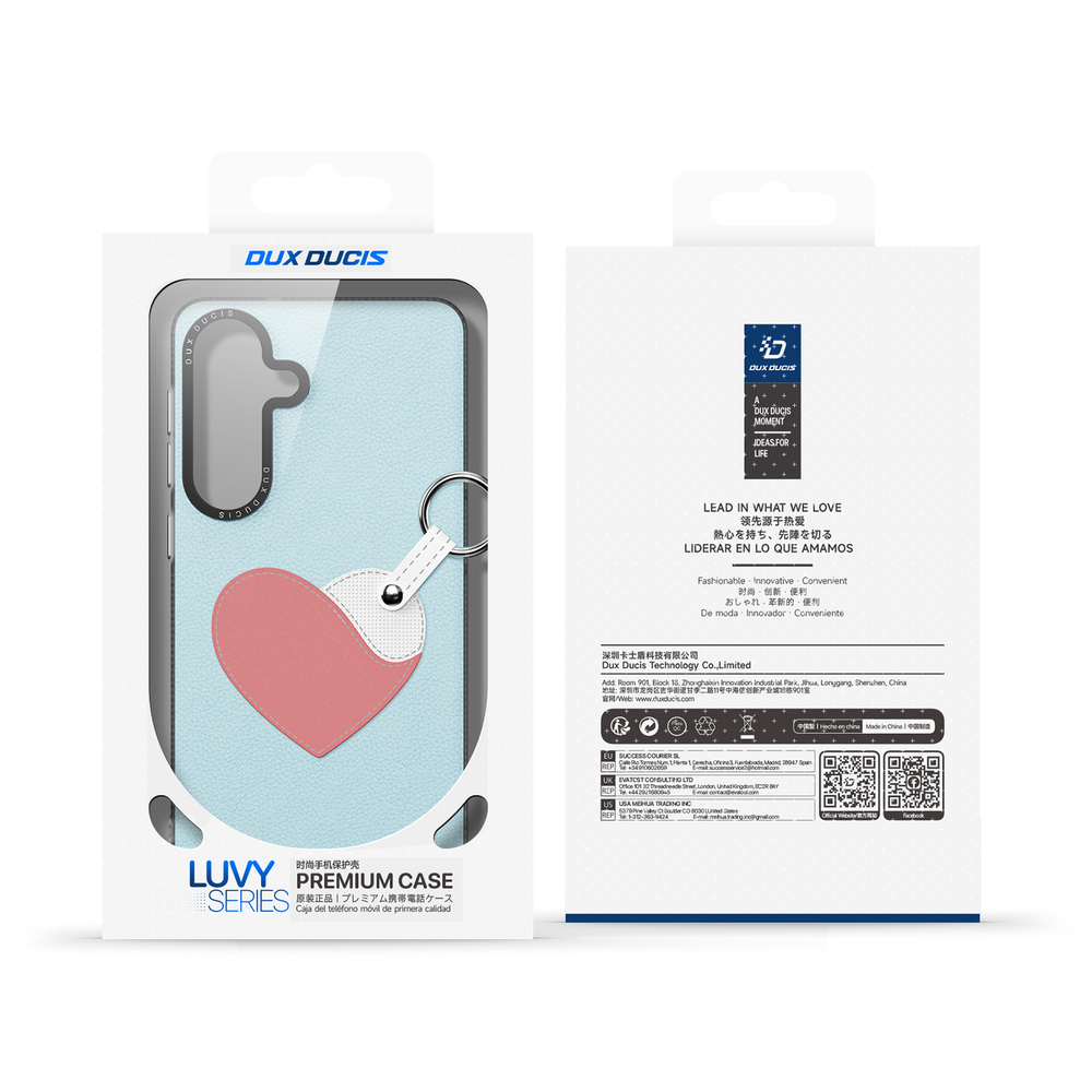 Чехол синего цвета (Love Edition) для Samsung Galaxy S26, серия Luvy Series Case (со съемным ремешком) от Dux Ducis