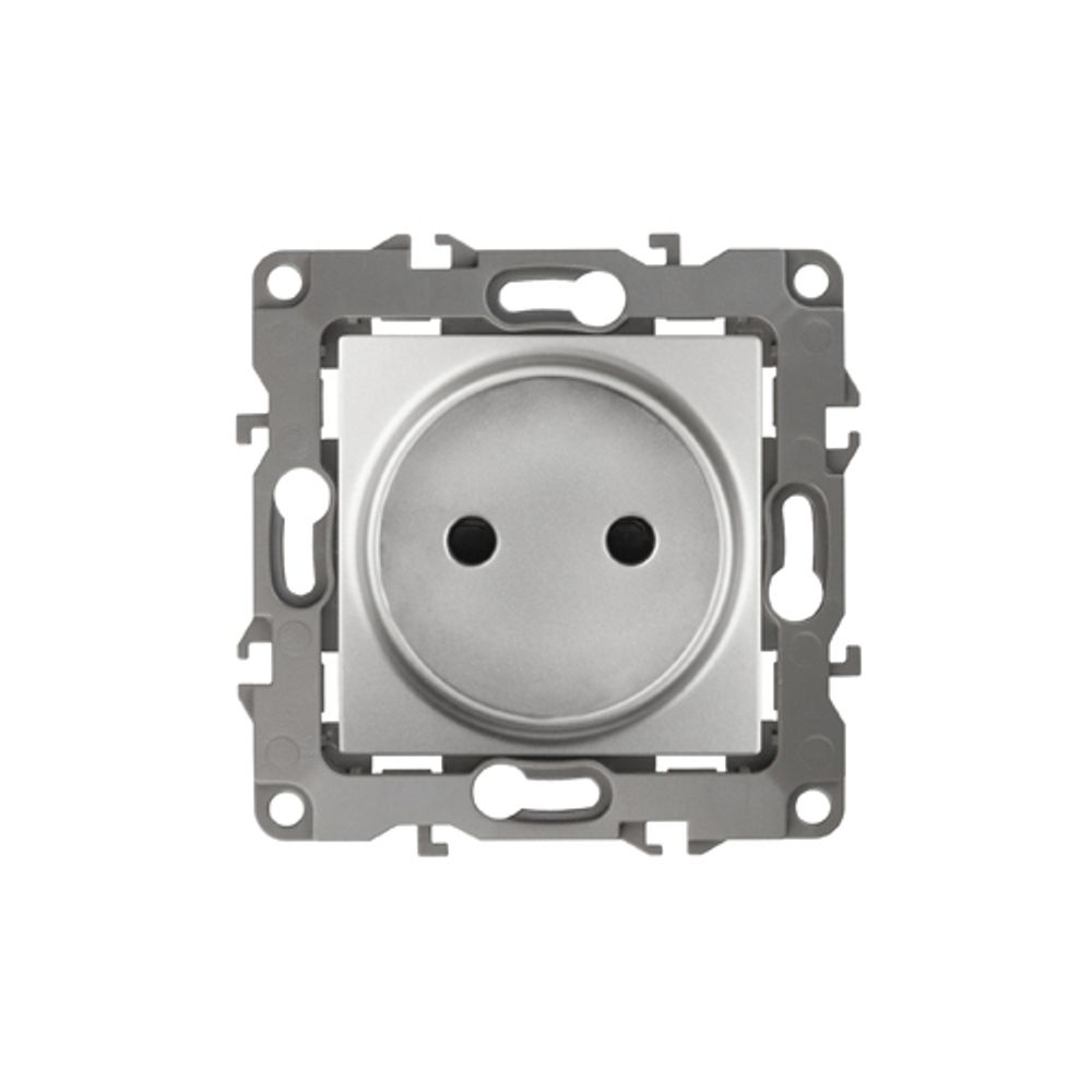Розетка ЭРА Серия 12 12-2105-03 2P 16A-250В IP20 алюминий | Эра 12