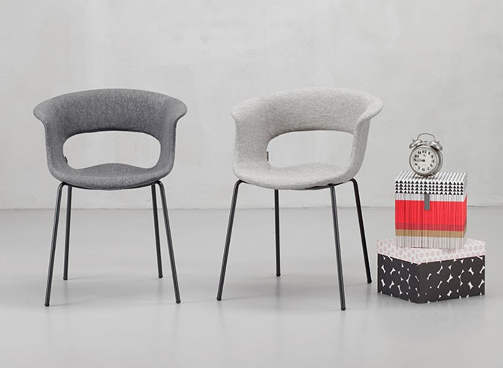 Кресло с обивкой Scab Design Miss B Pop coated steel frame, антрацит, серый