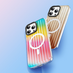 Усиленный прозрачный чехол (Gradient Rainbow) с поддержкой MagSafe от Dux Ducis для iPhone 16 Pro Max, серия Zest Series Case