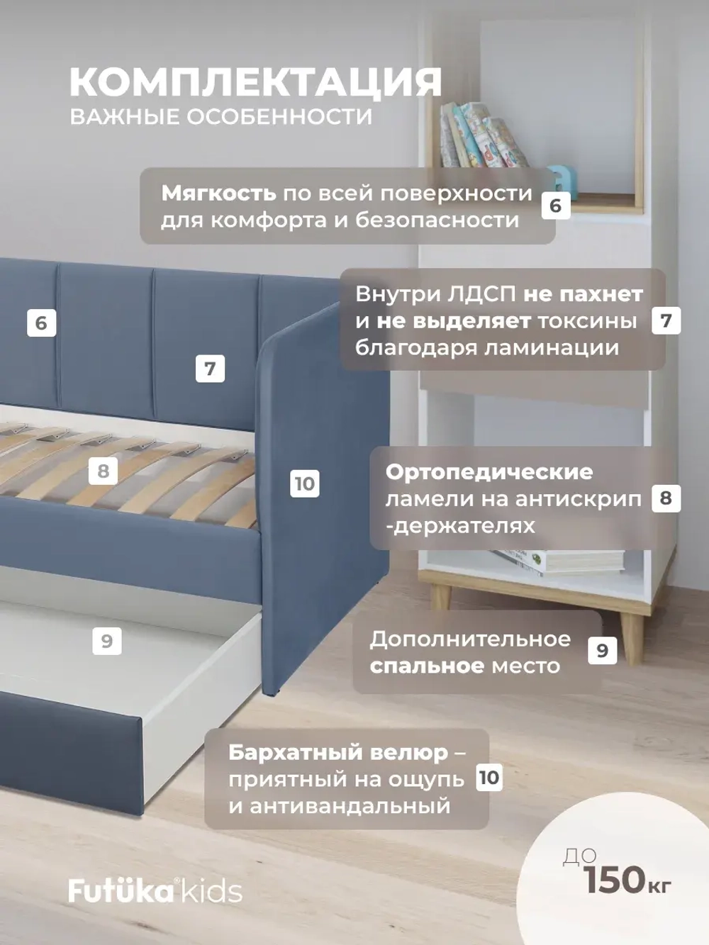 Диван - кровать 180х90 см Стич ткань Тедди