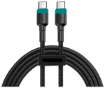 Кабель DENMEN D62C Type-C-Type-C 100W 3A 1м Nylon Green