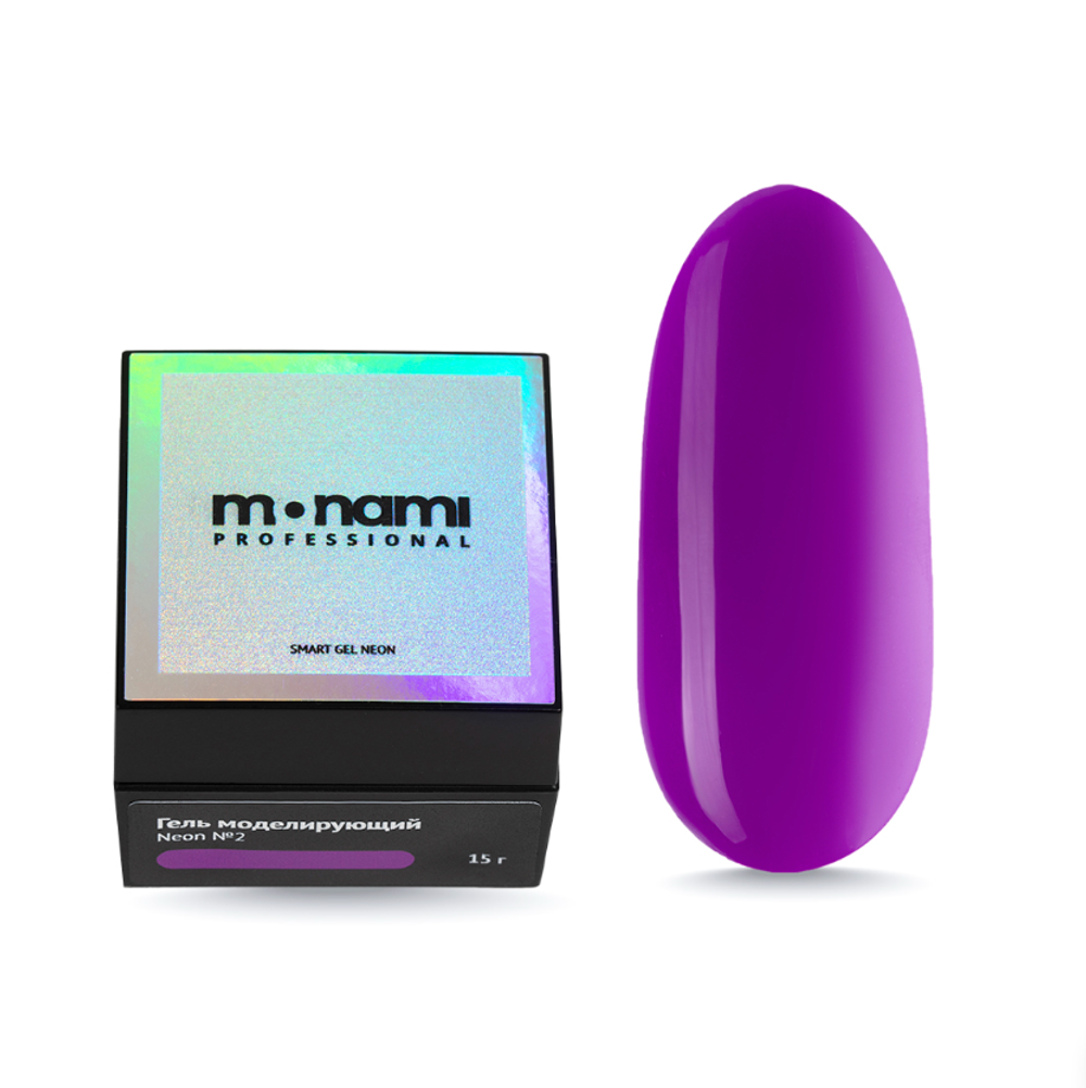 Monami Smart Neon Gel - Гель жесткий моделирующий Сиреневый 02, 15гр