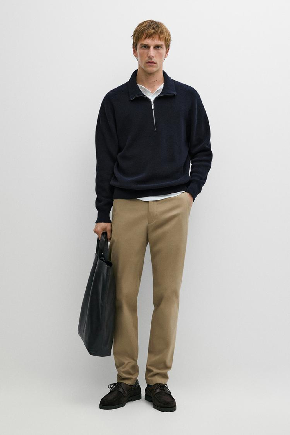Massimo Dutti Зауженные брюки из смесового хлопка, жженый