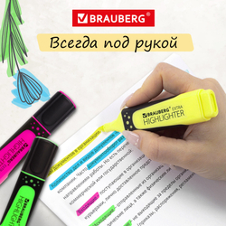 Набор текстовыделителей BRAUBERG 4 шт., АССОРТИ, "EXTRA", прорезиненный корпус, линия 1-5 мм, 151746