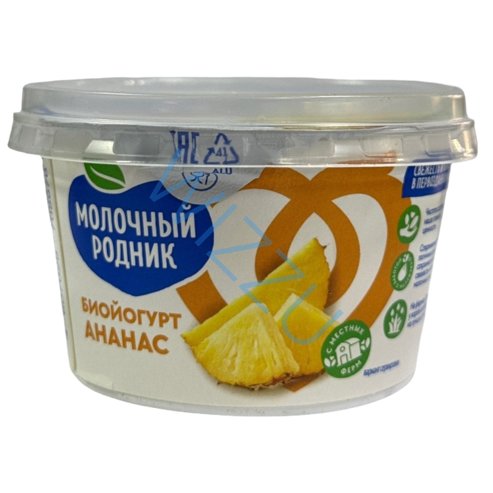 Биойогурт Молочный Родник с Ананасом 180гр