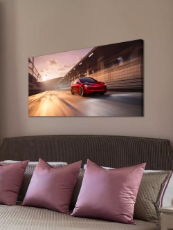 Картина на стену "Tesla Model 3 Performance", 80х40 см