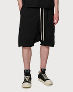 RICK OWENS DRKSHDW ШОРТЫ ЧЕРНЫЕ HOLLYWOOD DRAWSTRING PODS RNP