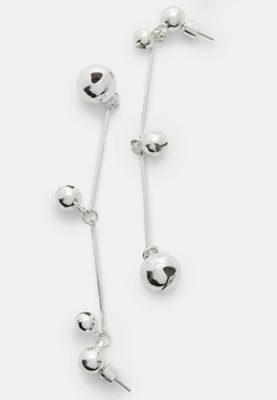 STRADIVARIUS Длинные серьги из бисера, серый