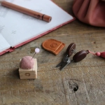 Подарочный набор: мини-ножницы Seki + игольница Masu, цвет желтый