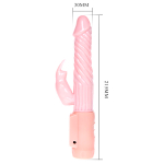 Вибратор-кролик 21,5см с нагревом Baile Fire Bunny BW-037036