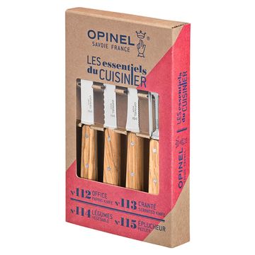 Складной нож Набор ей Set "Les Essentiels" Olive деревянная рукоять, нержавеющая сталь, коробка, 002163 c клинком из стали Sandvik™ 12С27, рукоять дерево (Олива)
