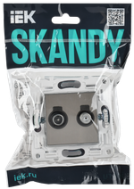 SKANDY Розетка двойная TV+SAT SK-A13N металл никель IEK