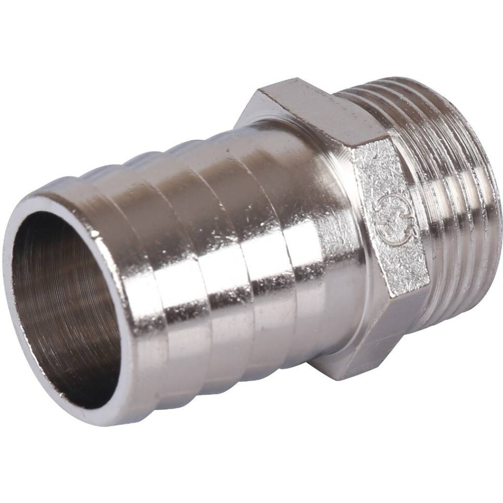 Штуцер НР никелированный 3/4"x25 STOUT