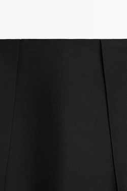Massimo Dutti Плиссированная юбка миди из 100% шелка - Limited Edition, черный