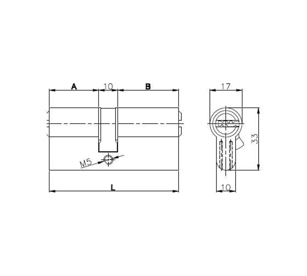 Цилиндр KALE 164  OBS SNE/100 40х10х50 никель 5кл кл/кл (4 класс)