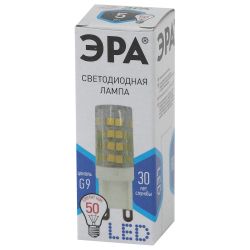 Лампа светодиодная ЭРА STD LED JCD-5W-CER-840-G9 5Вт керамика капсула нейтральный белый свет G9 | Лампы cветодиодные Капсульные (G4, G9)