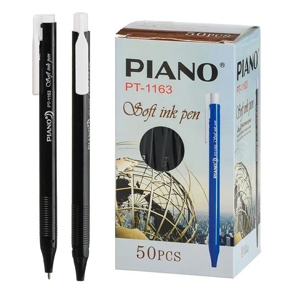 Ручка шариковая, масляная, автоматическая, Piano, чёрные чернила, серия "Total", трёхгранный корпус, 50 шт Ручка шариковая, масляная, автоматическая, Piano, чёрные чернила, серия "Total", трёхгранный корпус, 50 шт