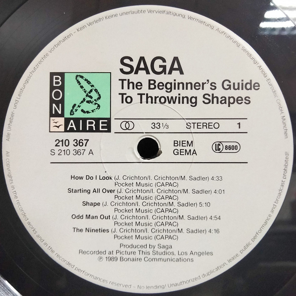 Saga / The Beginner's Guide To Throwing Shapes (LP)