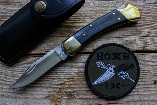 Складной нож Автоматический BUCK 0112BRSA 112 Auto Knife c клинком из стали 420HC, рукоять дерево (Эбен)