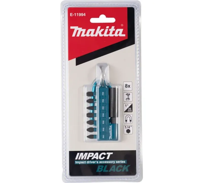 Набор ударных бит Makita E-11994 Impact Black PH/PZ 25 мм, 8 предметов