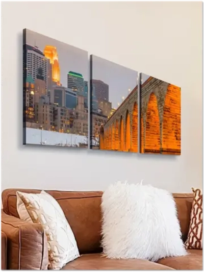Картина Вечерний мост модульная 50x70см 3шт.